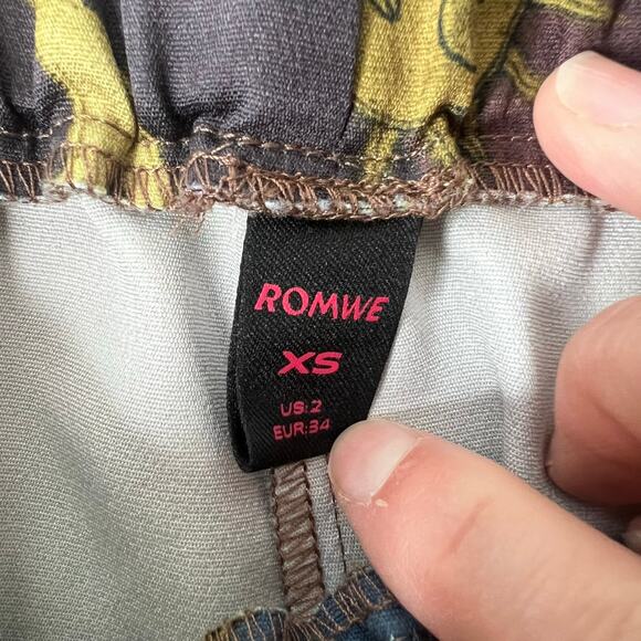 Women's Celestial Wide Leg Pull On Pants XS Mushrooms Moons Boho Gypsy Festival - Picture 9 of 11